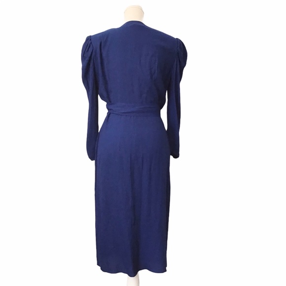 Reformation M Jaylee Royal Blue Midi Wrap Dress - Picture 5 of 8